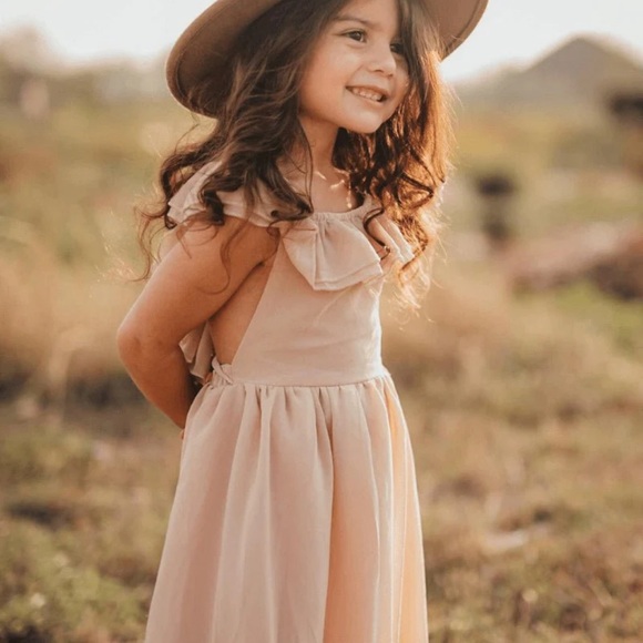 NWT Nellie Ruffle Maxi Dress in Champagne - Picture 2 of 4